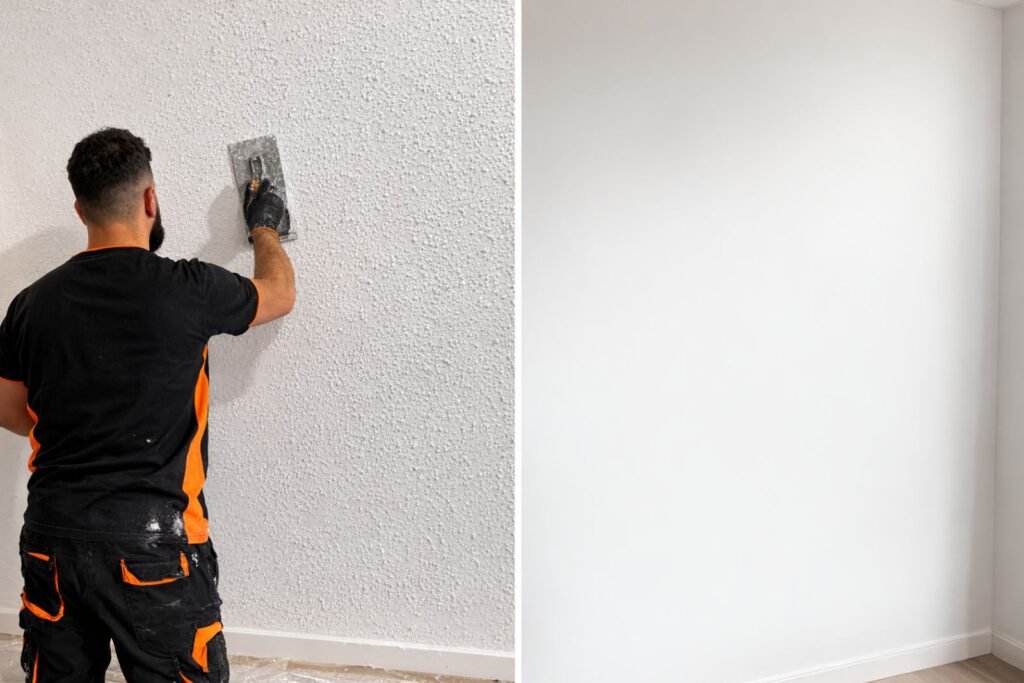 Quitar gotelé y alisado de paredes en granada